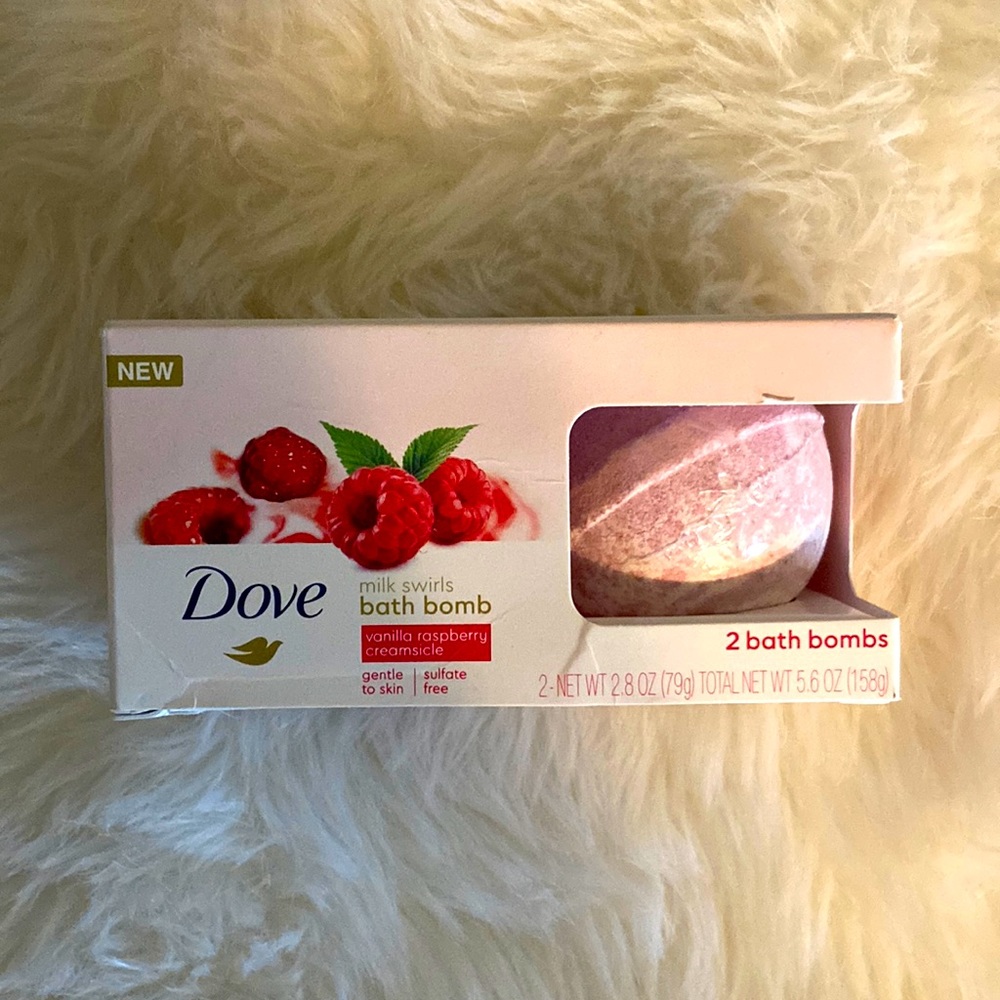 Vanilla Raspberry creamsicle Dove bath bombs